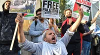 Large groups marched the streets of the UK with 'Free Palestine' posters this week