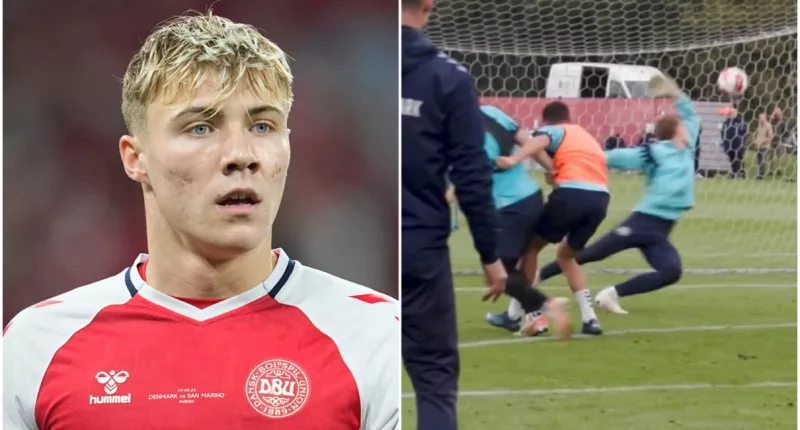 Man United Rasmus Hojlund Amazes Coaches with Viral Denmark Training Clip