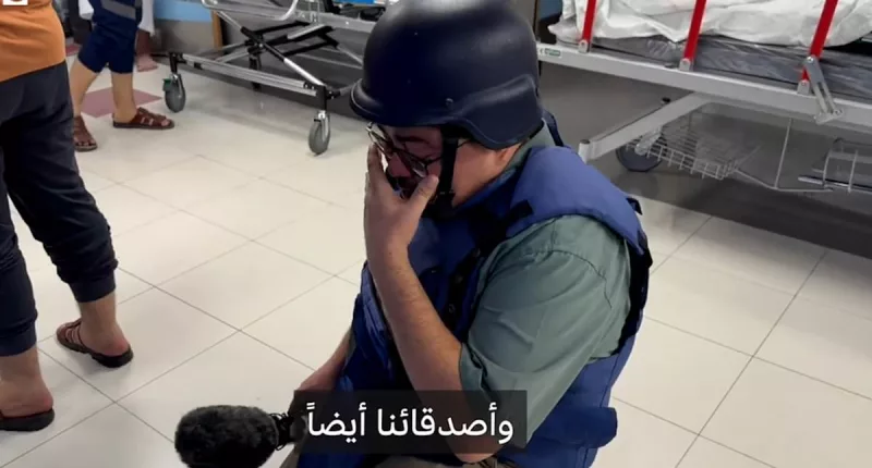 Moment BBC reporter breaks down in tears inside Gaza hospital