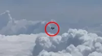 The chilling footage shows a UFO 35,000ft in the air