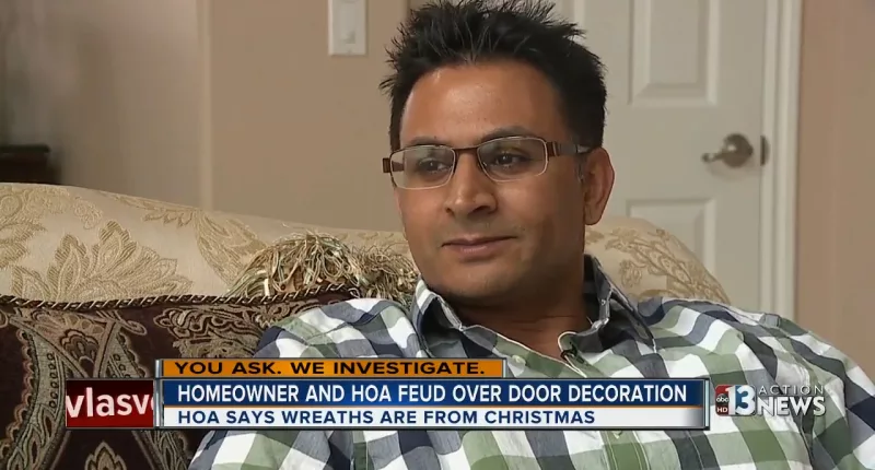 Homeowner and veteran Milan Thakkar took on his HOA after he received a $100 fine for two wreaths on his front door