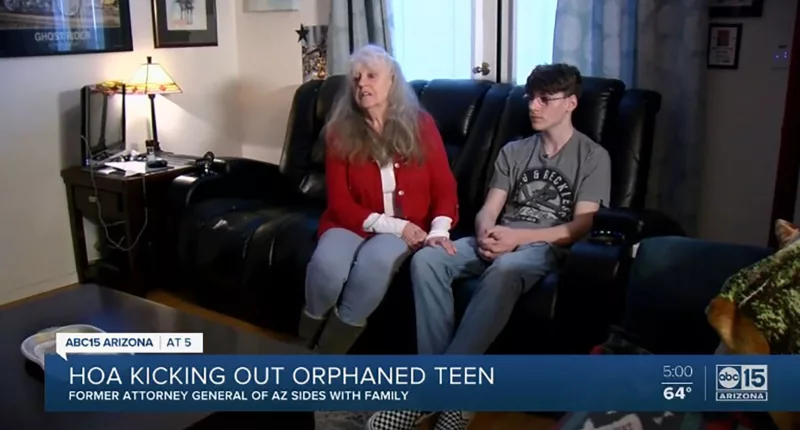 Collin Clabaugh was asked to leave his grandparents' home after the HOA said he was too young to stay there