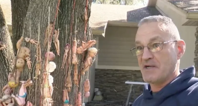 Kenneth Cain has turned heads with his 'creepy' Halloween decorations