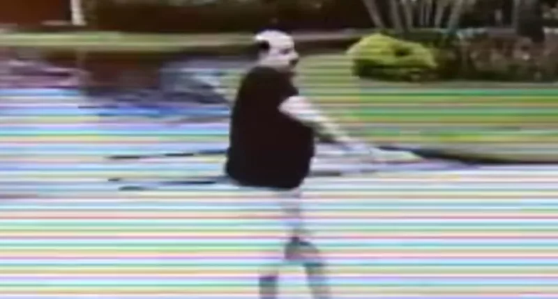 Mitchell Igelko was caught on security cameras vandalizing his neighbors yard