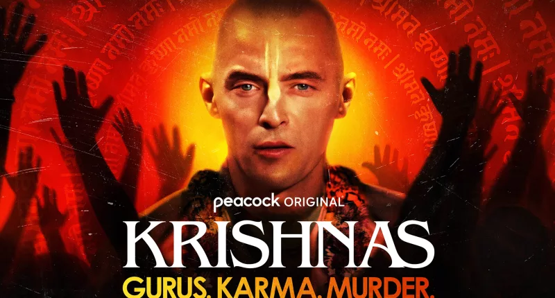 The show art for Krishnas: Gurus. Karma. Murder.
