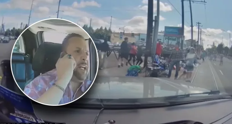 Raging Portland driver rips through rose parade in furious video