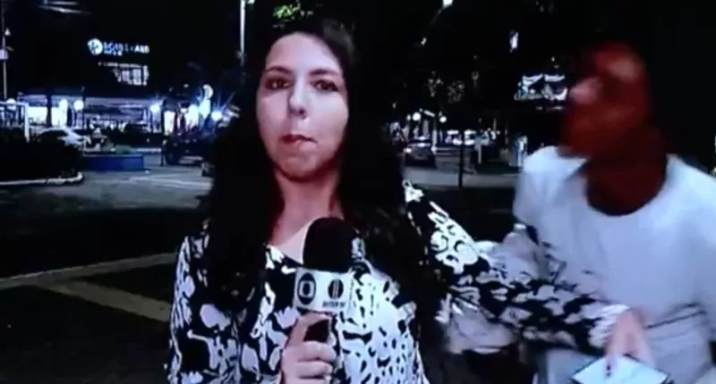 The shocking moment was captured on live television