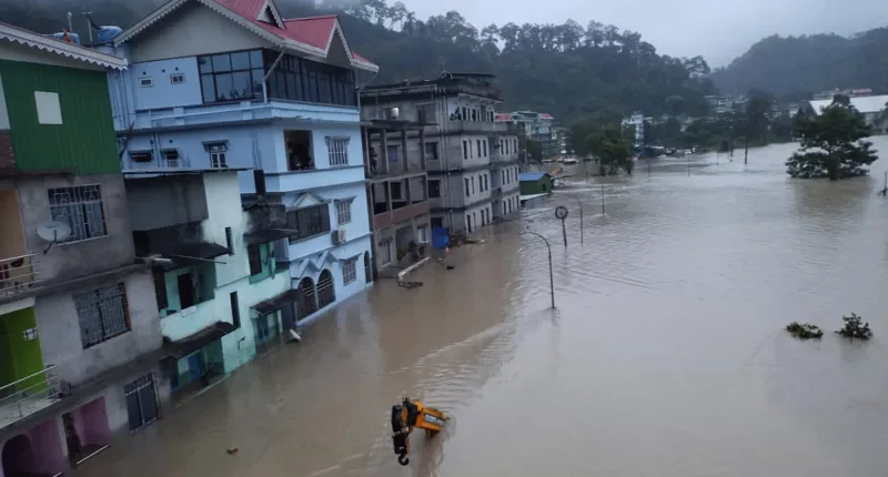 The flash flood has washed away the Teesta-III damn near Chunthang and caused at least six other bridges over river Teesta to collapse
