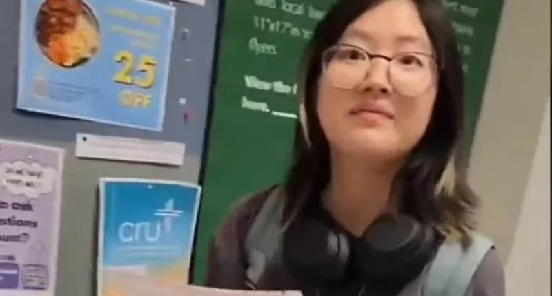 Student at George Mason destroys poster of Hamas hostage