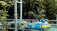 A woman and a child were flung out of a capsized boat during a water ride