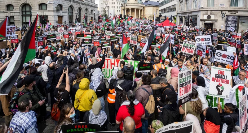 There were huge protests across urban Britain by the anti-Israeli brigade on Saturday