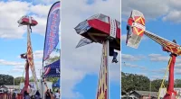 Video shows Texas carnival worker clinging to amusement ride in midair to protect child after mishap
