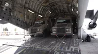 Video shows cargo planes delivering armored vehicles to Israeli Defense Forces