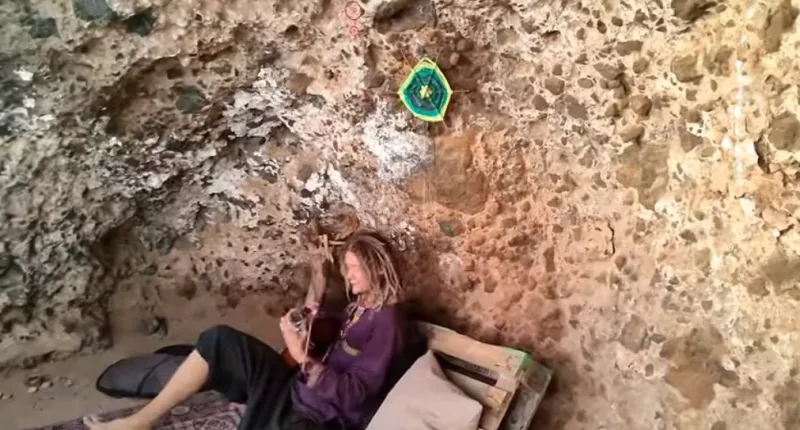 A couple found a cave in the middle of nowhere to turn into their temporary home
