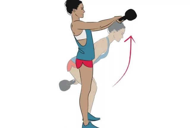 kettlebell swings, easy kettlebell exercises for women to melt belly fat