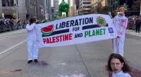 Pro-Palestinian protesters disrupt Macy's Thanksgiving Day Parade in New York City