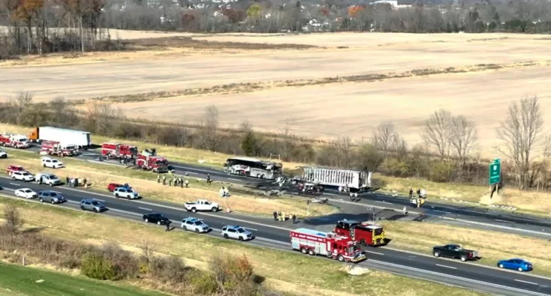 3 dead, 15 injured after bus carrying Ohio students rear-ended on I-70