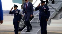 President Joe Biden arrives at San Francisco International Airport for the APEC summit, Tuesday, Nov. 14, 2023, in San Francisco. (AP Photo/Evan Vucci)