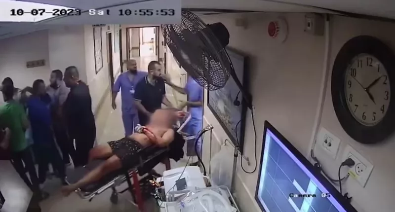 CCTV shows Hamas attack victims being hauled into al-Shifa hospital
