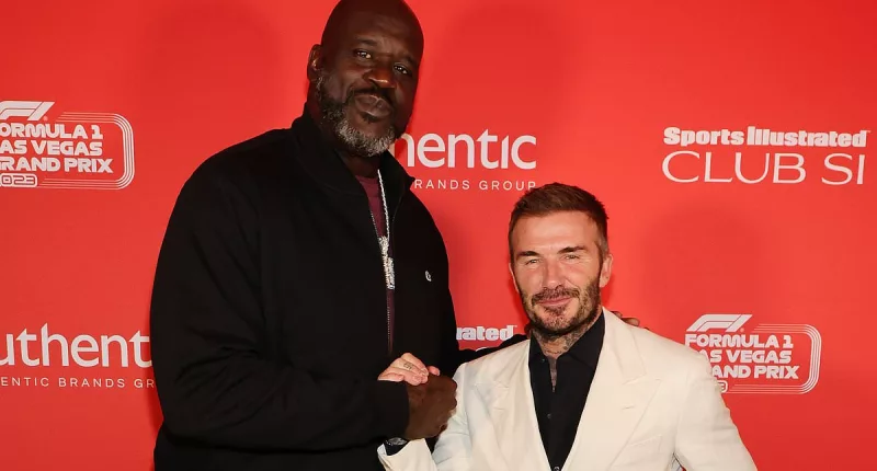 David Beckham, Shaquille O'Neal and Usain Bolt at Las Vegas GP