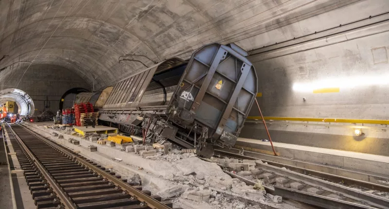 Derailment damages close world's longest rail tunnel until next September