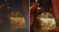 'Devil-like figure' lost in time uncovered in 230-year-old painting following restoration