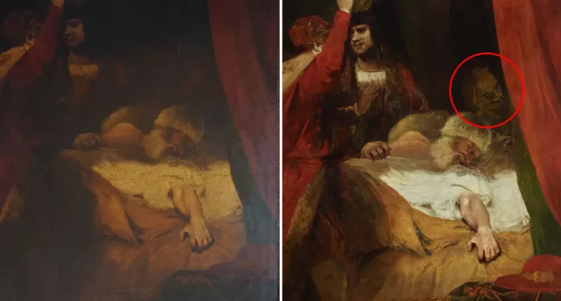 'Devil-like figure' lost in time uncovered in 230-year-old painting following restoration