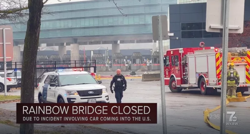 Explosion at Rainbow Bridge in Niagara Falls