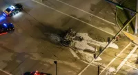Five people were pronounced dead at the scene of a crash between a car and a motorcycle in Estero, Florida