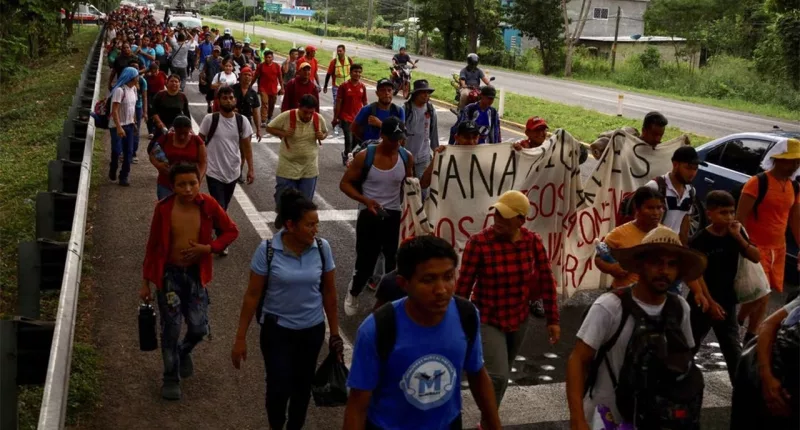 Hundreds leave Tapachula, Mexico to join thousands in massive migrant caravan heading for US