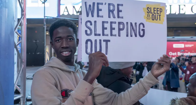 The Covenant House Sleep Out was held in Times Square on November 16