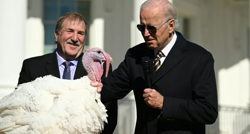 Joe Biden pardons the turkey 'Chocolate' last year