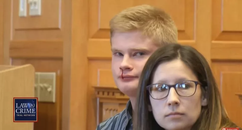Jeremy Goodale's nose began to bleed during court as he was sentenced to life in prison with a minimum of 25 years before parole
