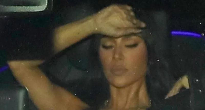 Kim Kardashian arrives to Leonardo DiCaprio's star-studded birthday