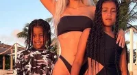 High earners: Kim Kardashian, 43, eldest daughter and son, North, 10, and Saint, seven, made thousands of dollars for their voiceover roles in Paw Patrol: The Mighty Movie