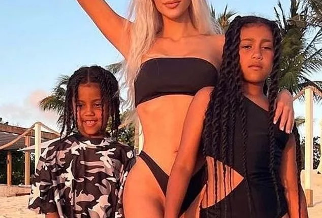High earners: Kim Kardashian, 43, eldest daughter and son, North, 10, and Saint, seven, made thousands of dollars for their voiceover roles in Paw Patrol: The Mighty Movie