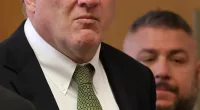 Accused Long Island serial killer Rex A. Heuermann was seen looking at his wife Asa Ellerup at a court hearing on Wednesday