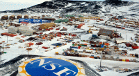 Large waves hit glass of Antarctica cruise ship as it navigates the Drake Passage
