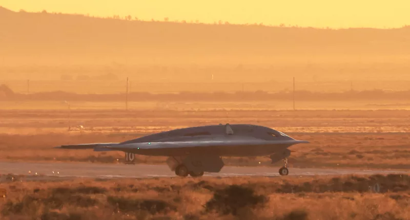 The US Air Force’s B-21 stealth bomber took a flight test for the first time on Friday