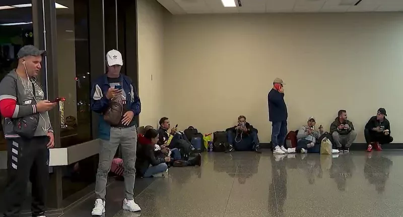 More than THREE HUNDRED migrants have moved into San Diego airport