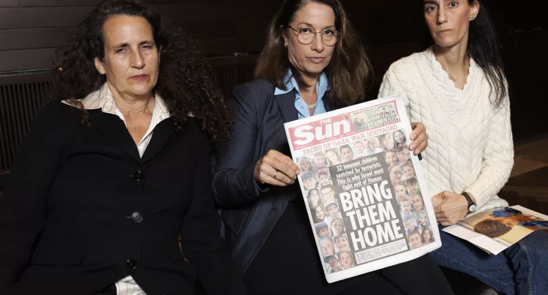 Distraught Renana Jacob, Batsheva Yahalomi, and Hadas Kalderon