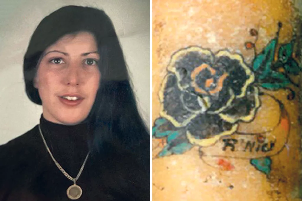 A police handout of Rita Roberts and her tattoo