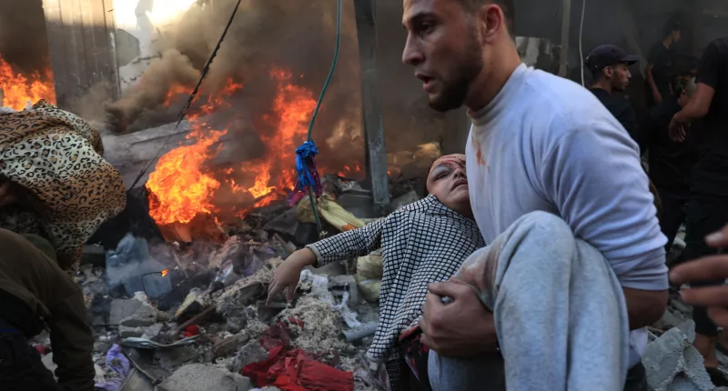 Terrified civilians in Gaza