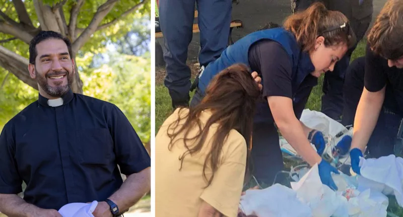 Priest jumps into action to help woman deliver twin babies outside cathedral: ‘Surreal’