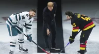 Prince Harry walks in late Queen's steps as he drops puck at hockey