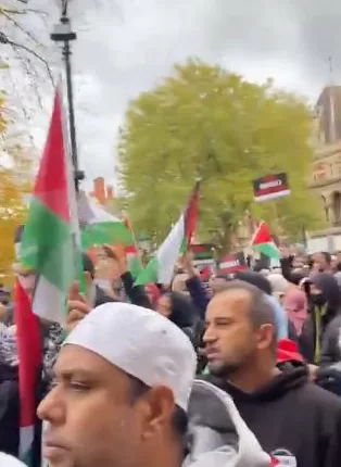 Pro-Palestine protesters in Leicester