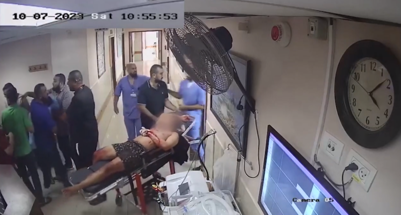 The IDF claims CCTV footage from al-Shifa hospital shows Hamas fighters dragging in hostages following the October 7 massacre