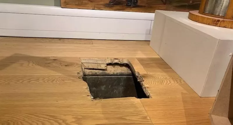 Thieves cut a hole in the museum floor to get at the valuable antiques