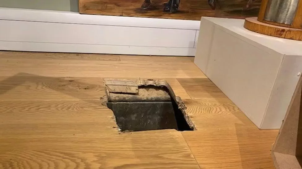 Thieves cut a hole in the museum floor to get at the valuable antiques