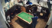 The gunman takes aim at his pool opponent after it's believed he thought he was being hustled